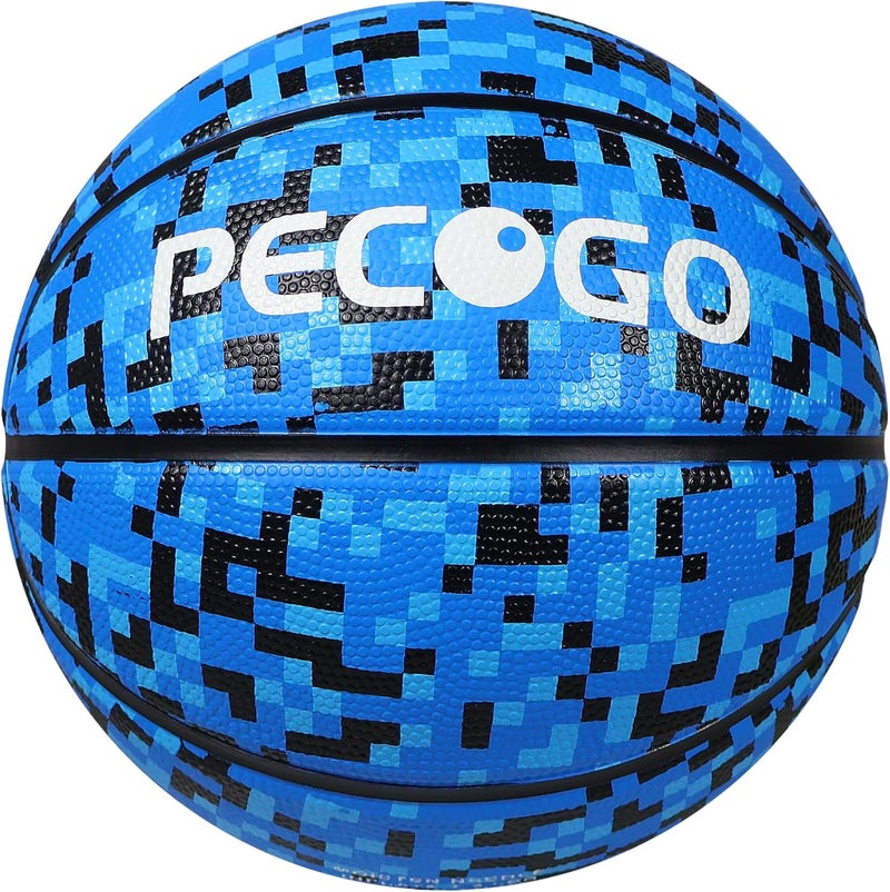 PECOGO Official Rubber Basketball Outdoor Indoor Mens Basketball Ball Size 3/4/5/6/7 for Kids Youth Teen Boys and Girls Gift Ideas(Without Pump) - Image 1
